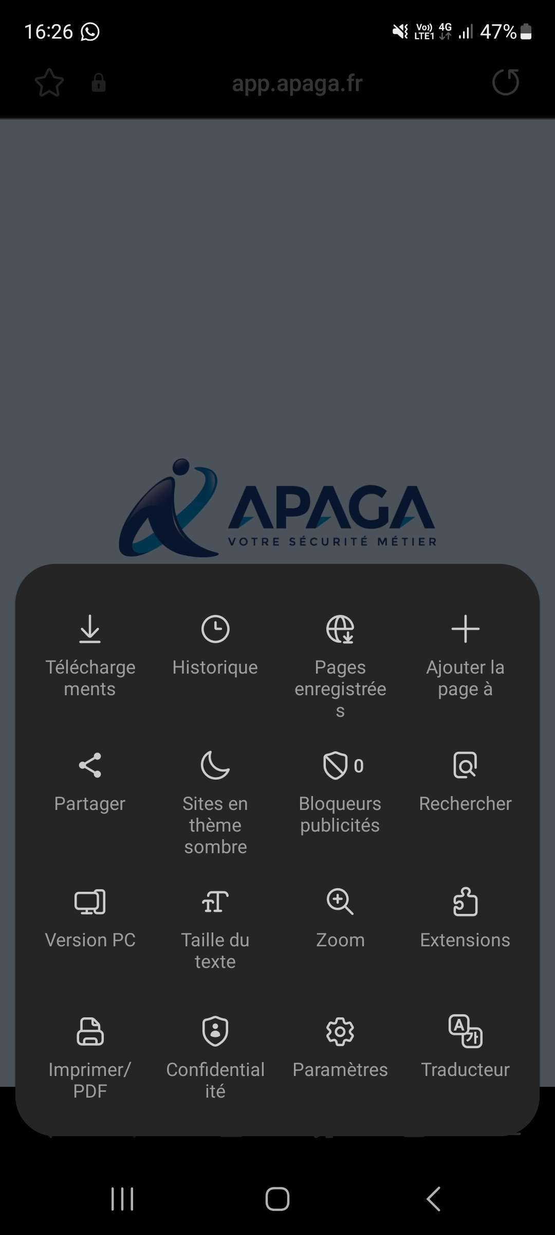 Ajouter APAGA android 2